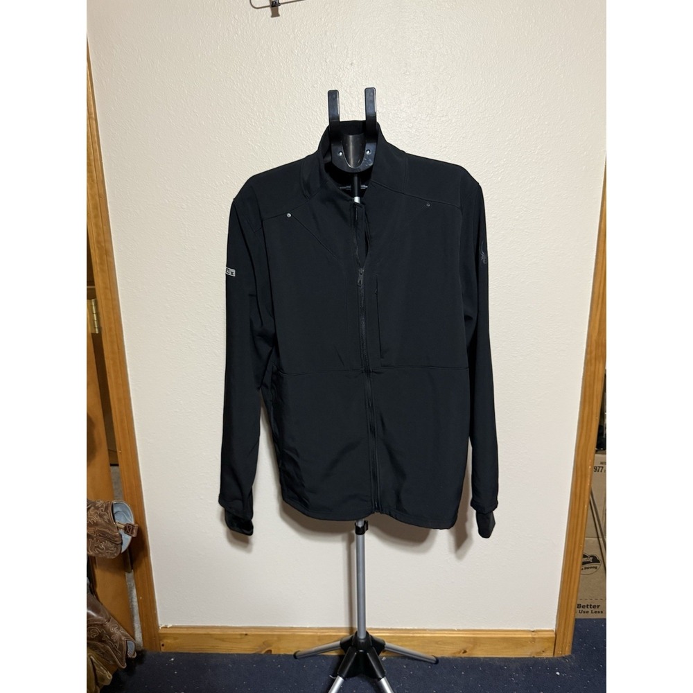 Spyder Full Zip Jacket 2XL Black Fleece Lined CARFAX Logo Men's Softshell